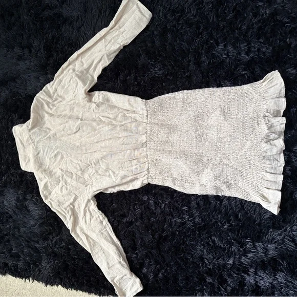 NEW Zara Linen Dress with Ruffle Hem - Picture 8 of 9